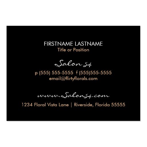 Golden Glam Business Card (back side)