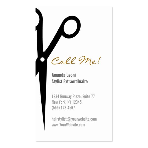 Golden Glam Hair Salon Vertical Business Card (back side)