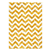 Golden Glitter Chevron Pattern Personalized Announcements