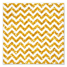 Golden Glitter Chevron Pattern Photographic Print