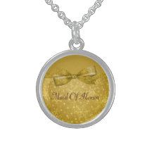 Golden Glitz & Shimmer Snowflakes Wedding Pendants