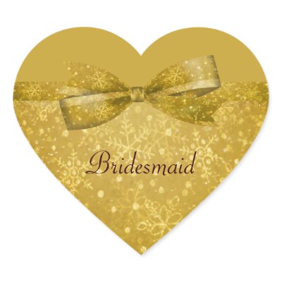 Golden Glitz & Shimmer Snowflakes Wedding Sticker