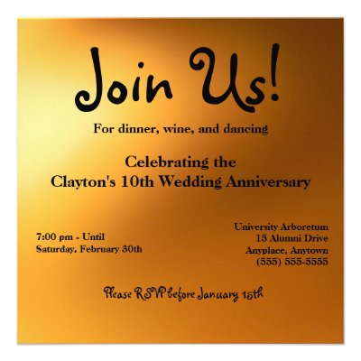 Golden Glow Invitation 5.25'