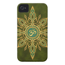 Golden Green Aum Star Case-mate Iphone 4 Case