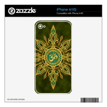 Golden Green Aum Star iPhone 4S Decal