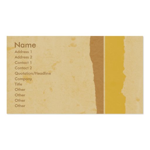 Golden Grunge Business Card (front side)