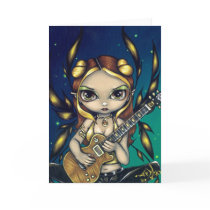"Golden Guitar Fairy" Greeting Card