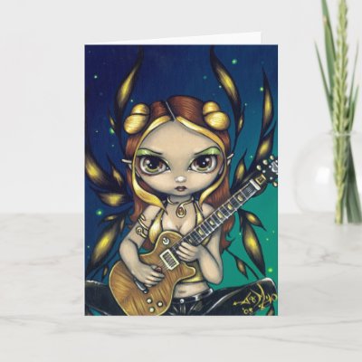 A fairy playing a guitar
