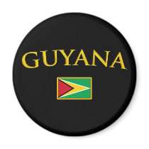 Golden Guyana Refrigerator Magnet