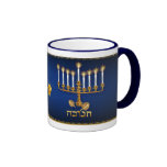 Golden Hanukkah Mugs