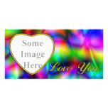 Golden Heart Colorful Abstraction Photo Card