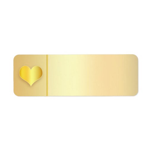 golden heart modern wedding address labels