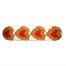Golden Heart on white Skate Boards