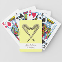 Golden Heart Saxophones Wedding Playing Cards at Zazzle
