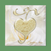 Golden Heart Wedding Favor Magnet by elenaind Golden Heart Wedding Favor Magnet