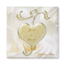 Golden Heart Wedding Favor Magnet by elenaind Golden Heart Wedding Favor Magnet