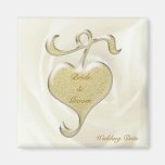 Golden Heart Wedding Favor Magnet