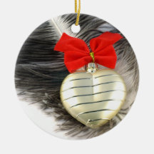 Golden heart with christmas tree ornament