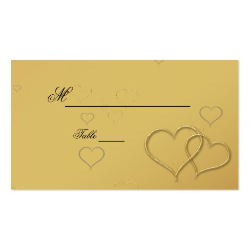 Golden Hearts - Place Card Business Card