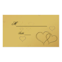 Golden Hearts - Place Card Business Card