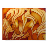 Golden Horses Print print