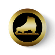 GOLDEN ICE SKATE BUTTON