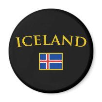 Golden Iceland Fridge Magnet