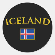 Golden Iceland Round Sticker