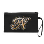 Golden Initial ''N'' Wristlet