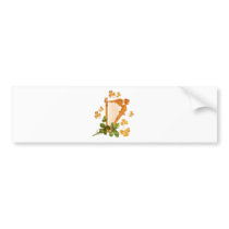 GOLDEN IRISH HARP BUMPER STICKERS