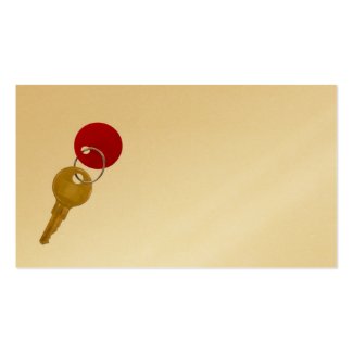 golden key with red tag