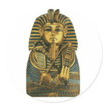 Golden King Tut Round Stickers