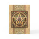 Golden Knotwork Pentacle Greeting Card by Ars_Celtica