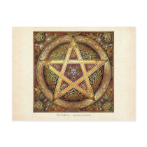 Golden Knotwork Pentacle Postcard