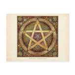 Golden Knotwork Pentacle Postcard