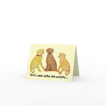 Golden Labrador Retrievers Get Well Card