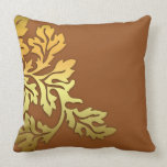 golden leaf brown pillow design