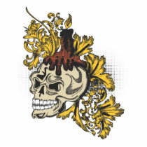 Golden leaf skull photo cutouts