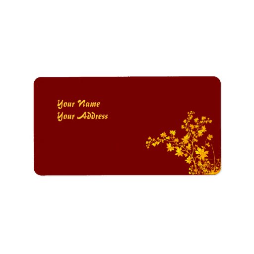 Golden Leaves Avery Address Label