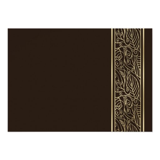 Golden leaves on brown Retirement Party Invites