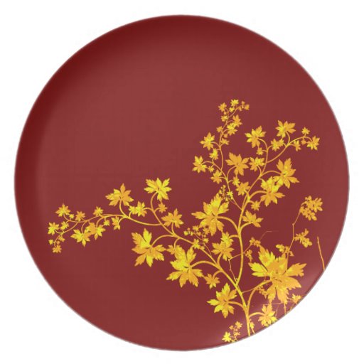Golden Leaves Plate