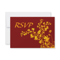 Golden Leaves RSVP Card Invite