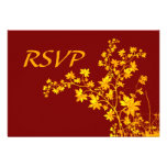 Golden Leaves RSVP Card Invite