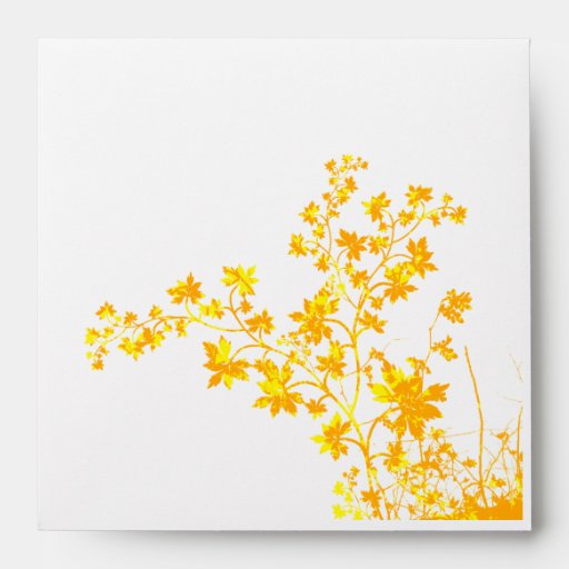 Golden Leaves Square Envelope