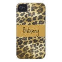 Golden Leopard Fur Animal Print with Name