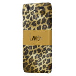 Golden Leopard Fur Animal Print with Name casemate cases