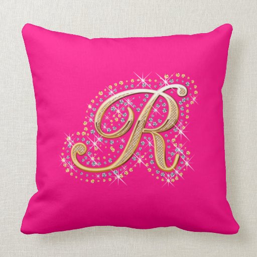Golden Letter R Pillow Zazzle