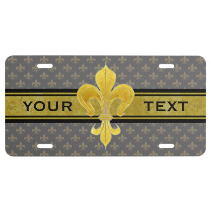 Golden Lily + your text & background License Plate