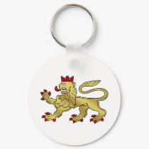 Golden Lion emblem - Lion Shield keychains by Funkart Golden Lion emblem - Lion Shield keychains
