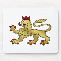 Golden Lion emblem - Lion Shield mousepads by Funkart Golden Lion emblem - Lion Shield mousepads